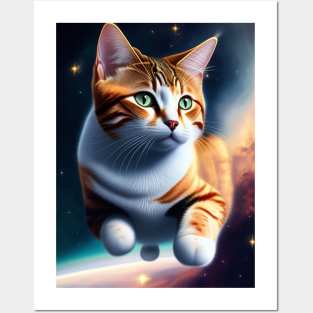 Floating Feline Posters and Art